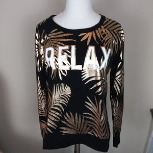 CHASER Long-Sleeve Relax Design Sweatshirt, sz M